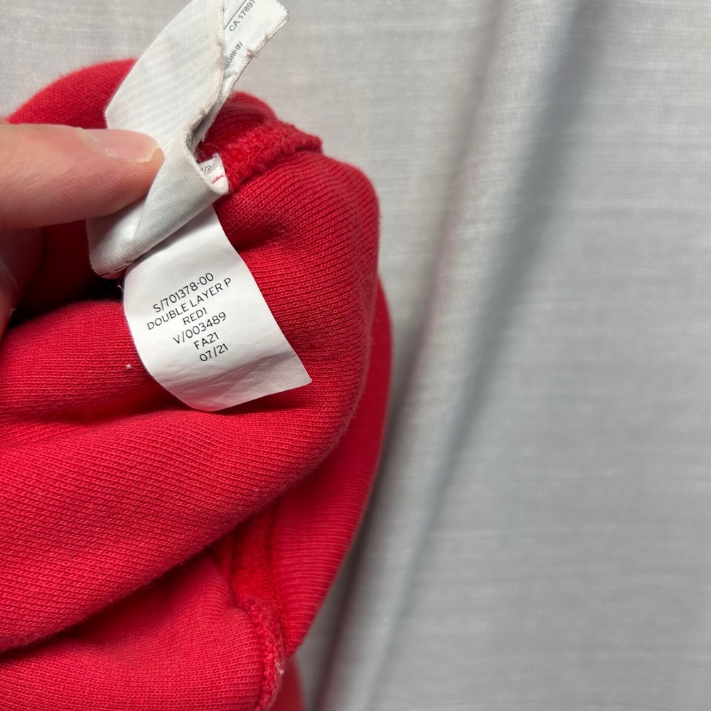 Yeezy Gap Double Layer Hoodie Red Kids Large 701378-00 FA21 Sweatshirt - Picture 5 of 8